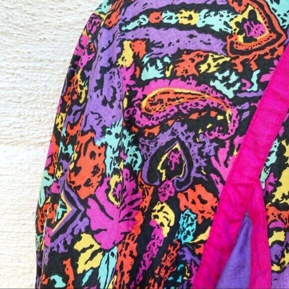 Vintage 90s Westbound Sport Paisley Full Zip Windbreaker Track Jacket - Picture 6 of 13